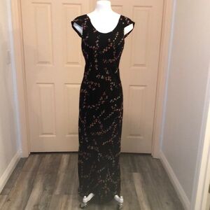 Kamellia by P.R. Floral Black Dress